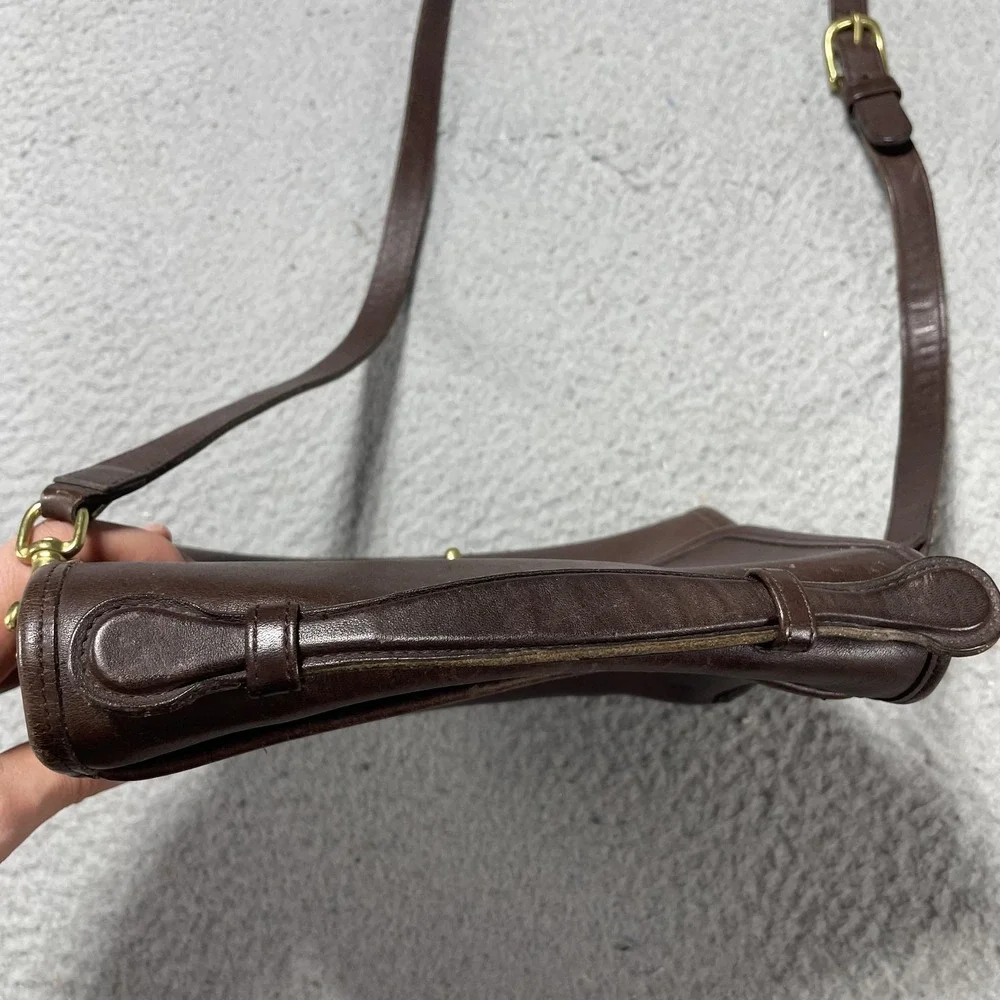 Vintage COACH COURT Brown Leather Crossbody Satchel Bag Handbag‎ Purse 9870 USA